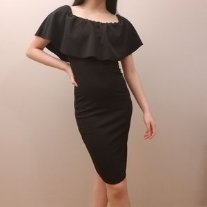 Almost Famous Hourglass Ruffled Neck Dress